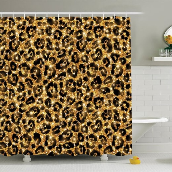 Ambesonne Bath Shower Curtain Golden Leopard Skin Print Poshmark